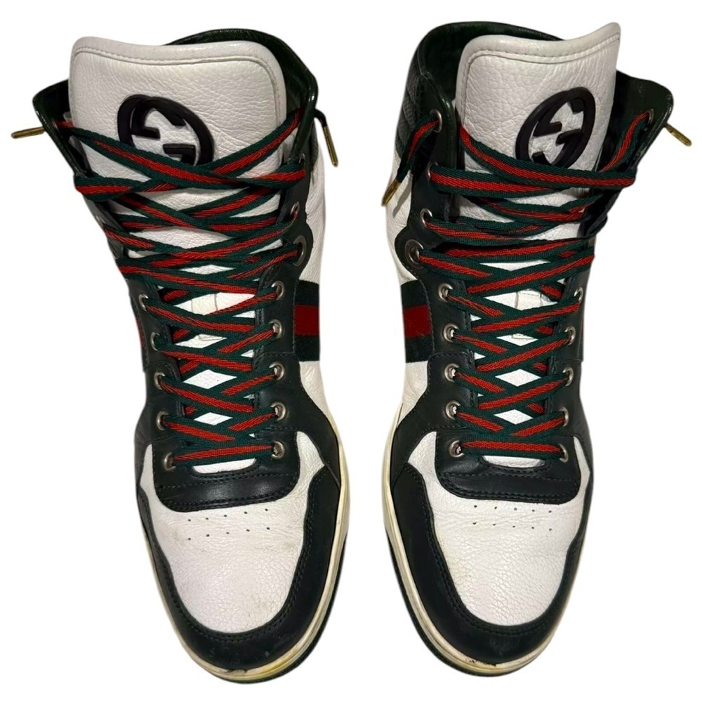 Gucci Vintage High Top Men’s Sneakers Classic Red & Green Size 10.5G